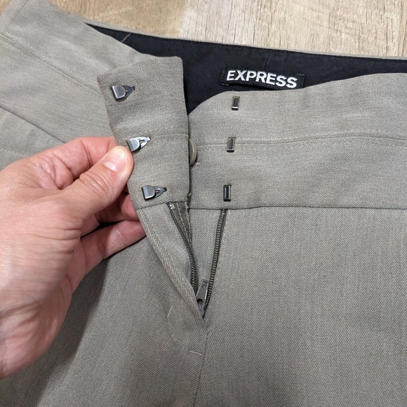 Express Greige Flared Trouser Pants Editor - Picture 3 of 9